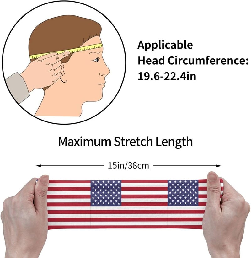 AKMCBSH National Flags Sports Sweatband Head Bands for Women Men - Moisture-Wicking Non-Slip Headband for Running Yoga Workout Fitness and Gym - Image 3